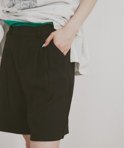 MERLOT（メルロー）の「タックハーフスラックス（スラックス・レディース・ブラック/チャコールグレー・FREE）」の12枚目の写真