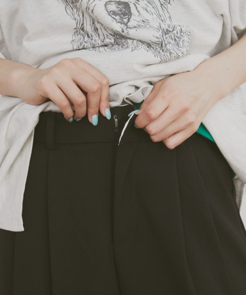 MERLOT（メルロー）の「タックハーフスラックス（スラックス・レディース・ブラック/チャコールグレー・FREE）」の13枚目の写真