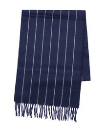 DRAKE'S | DRAKE'S: ウール/アンゴラ チョークストライプ マフラー （ネイビー）(マフラー)