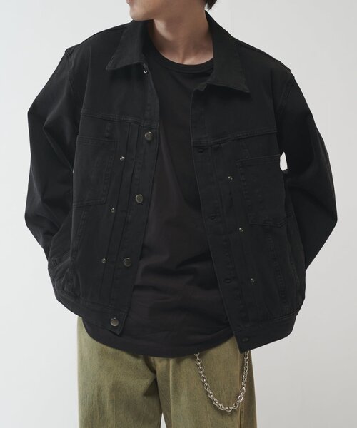 Lui's(ルイス)の「ストレッチBIGデニムトラッカージャケット(ブルゾン・メンズ・グレー/ブラック・S/M)」の20枚目の写真