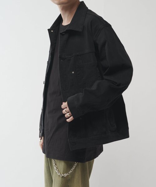 Lui's(ルイス)の「ストレッチBIGデニムトラッカージャケット(ブルゾン・メンズ・グレー/ブラック・S/M)」の21枚目の写真