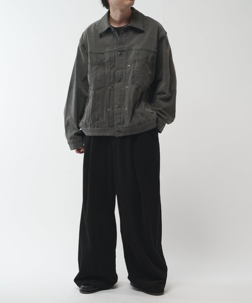 Lui's(ルイス)の「ストレッチBIGデニムトラッカージャケット(ブルゾン・メンズ・グレー/ブラック・S/M)」の16枚目の写真