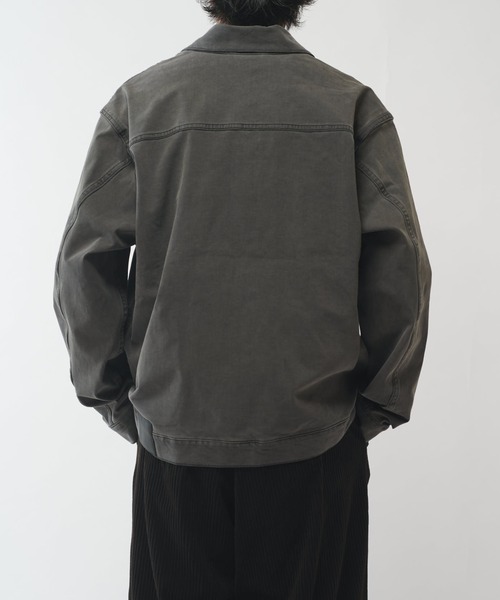 Lui's(ルイス)の「ストレッチBIGデニムトラッカージャケット(ブルゾン・メンズ・グレー/ブラック・S/M)」の15枚目の写真