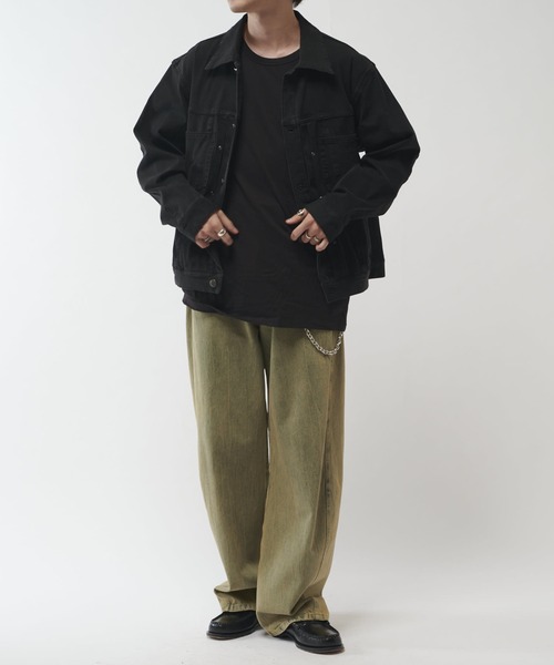 Lui's(ルイス)の「ストレッチBIGデニムトラッカージャケット(ブルゾン・メンズ・グレー/ブラック・S/M)」の7枚目の写真