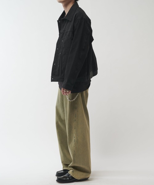 Lui's(ルイス)の「ストレッチBIGデニムトラッカージャケット(ブルゾン・メンズ・グレー/ブラック・S/M)」の9枚目の写真