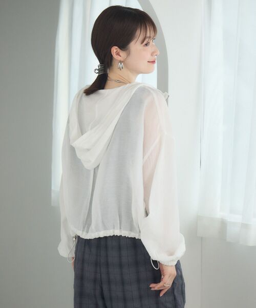 RETRO GIRL(レトロガール)の「シアーダブルZIPフーディー(その他アウター・レディース・ホワイト/ライトグレー/イエロー/ブラック・FREE)」の9枚目の写真