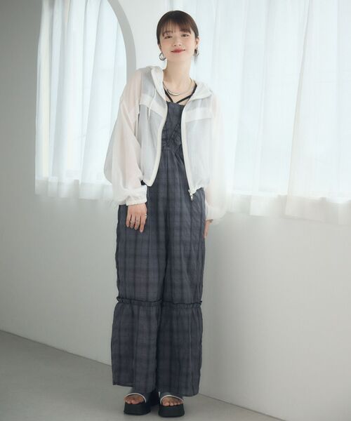 RETRO GIRL(レトロガール)の「シアーダブルZIPフーディー(その他アウター・レディース・ホワイト/ライトグレー/イエロー/ブラック・FREE)」の11枚目の写真