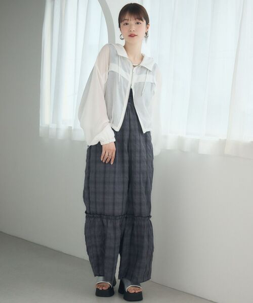 RETRO GIRL(レトロガール)の「シアーダブルZIPフーディー(その他アウター・レディース・ホワイト/ライトグレー/イエロー/ブラック・FREE)」の16枚目の写真