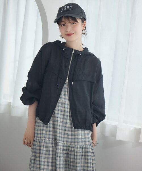 RETRO GIRL(レトロガール)の「シアーダブルZIPフーディー(その他アウター・レディース・ホワイト/ライトグレー/イエロー/ブラック・FREE)」の21枚目の写真