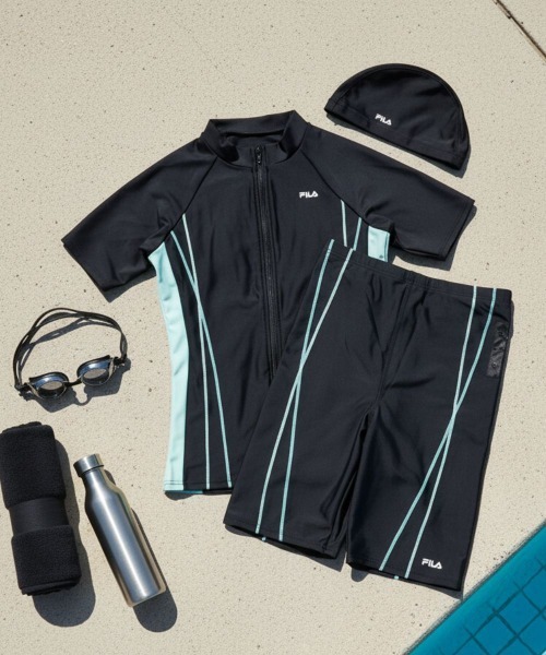 セール】【FILA/フィラ】レディース配色フルジップ半袖タンキニ