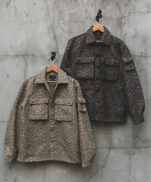 BEAMS PLUS（ビームスプラス）の「カモ ジャカード ミリタリー シャツ ジャケット（ブルゾン・メンズ・カーキ/ブラウン・S/M/L/XL）」の4枚目の写真