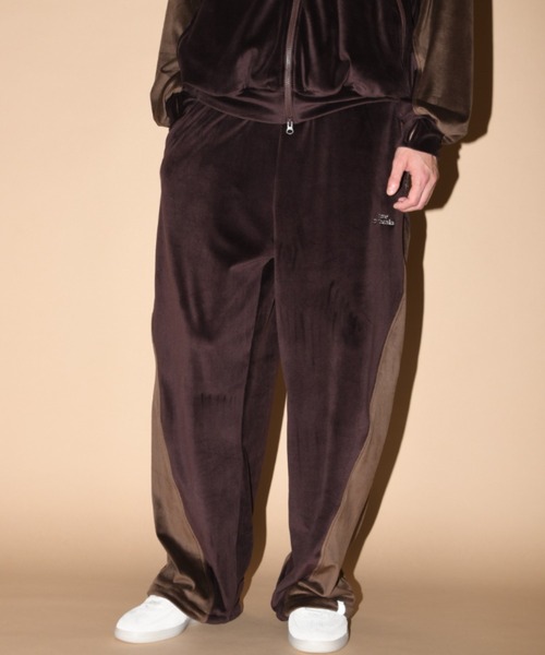 SUPERTHANKS（スーパーサンクス）の「ベロアコンビネーション ワイドパンツVelour Panel Wide Pants（その他パンツ・メンズ・ブラウン/ブラック×グレー/ブラック×ブラック・S/L/M）」の14枚目の写真