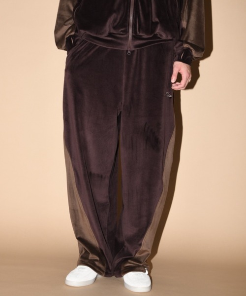 SUPERTHANKS（スーパーサンクス）の「ベロアコンビネーション ワイドパンツVelour Panel Wide Pants（その他パンツ・メンズ・ブラウン/ブラック×グレー/ブラック×ブラック・S/L/M）」の13枚目の写真