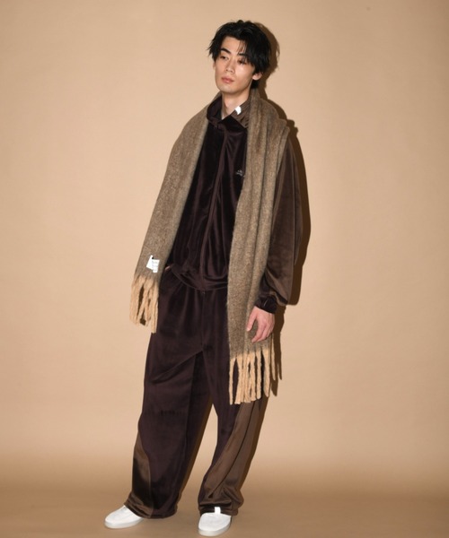 SUPERTHANKS（スーパーサンクス）の「ベロアコンビネーション ワイドパンツVelour Panel Wide Pants（その他パンツ・メンズ・ブラウン/ブラック×グレー/ブラック×ブラック・S/L/M）」の6枚目の写真