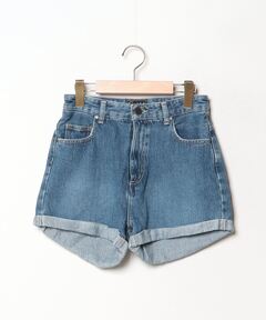新品タグ付き EMODA エモダ 鋲付きデニムショートパンツ ショートデニム 0 タックハイウエストデニムショートパンツ（デニムパンツ