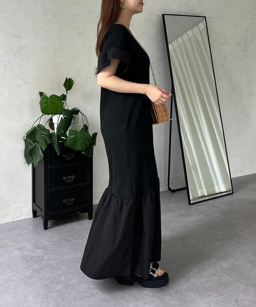 prose verse（プロズヴェール）の「フリルスリーブカットリブマーメイドワンピース（ワンピース・レディース・ブラック・PL/PM/LARGE/MEDIUM）」の11枚目の写真