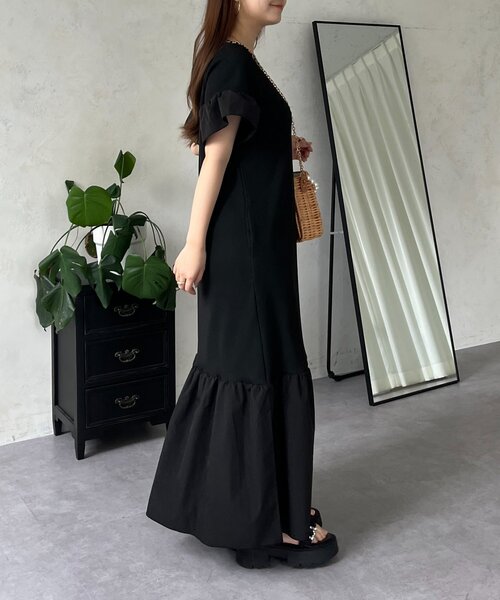 prose verse（プロズヴェール）の「フリルスリーブカットリブマーメイドワンピース（ワンピース・レディース・ブラック・PL/PM/LARGE/MEDIUM）」の12枚目の写真