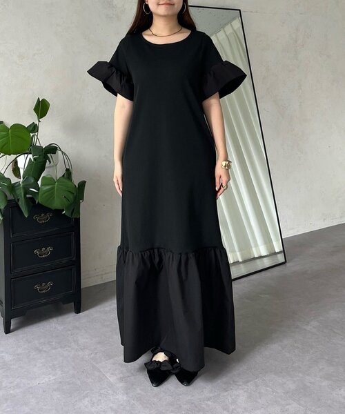 prose verse（プロズヴェール）の「フリルスリーブカットリブマーメイドワンピース（ワンピース・レディース・ブラック・PL/PM/LARGE/MEDIUM）」の5枚目の写真