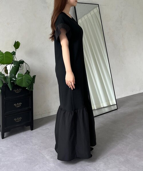 prose verse（プロズヴェール）の「フリルスリーブカットリブマーメイドワンピース（ワンピース・レディース・ブラック・PL/PM/LARGE/MEDIUM）」の6枚目の写真