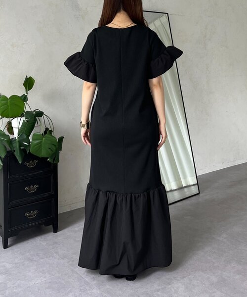 prose verse（プロズヴェール）の「フリルスリーブカットリブマーメイドワンピース（ワンピース・レディース・ブラック・PL/PM/LARGE/MEDIUM）」の7枚目の写真