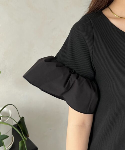 prose verse（プロズヴェール）の「フリルスリーブカットリブマーメイドワンピース（ワンピース・レディース・ブラック・PL/PM/LARGE/MEDIUM）」の9枚目の写真