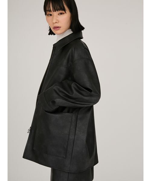 セール】フェイクレザーダブルジップブルゾン（ブルゾン）｜emmi（エミ