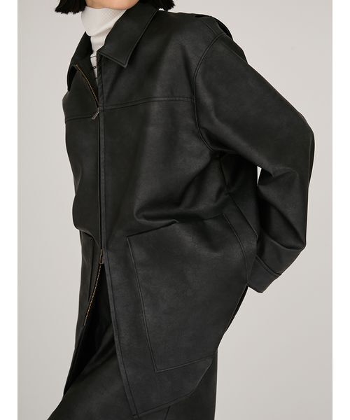 セール】フェイクレザーダブルジップブルゾン（ブルゾン）｜emmi（エミ