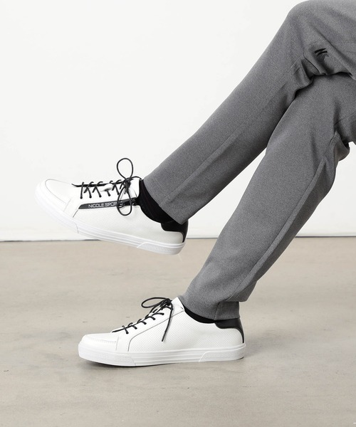 NICOLE CLUB FOR MEN(ニコルクラブフォーメン)の「【NICOLE SPORTS】サイドパンチングスニーカー(スニーカー・メンズ・オフホワイト/ブラック・25.5cm/26.5cm/27.5cm)」の11枚目の写真