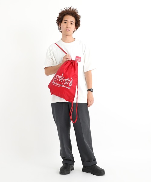 Manhattan Portage（マンハッタンポーテージ）の「【再入荷】Drawstring Backpack -ドローストリングバックパック-（バックパック/リュック・メンズ・ブラック/レッド・SMALL）」の14枚目の写真