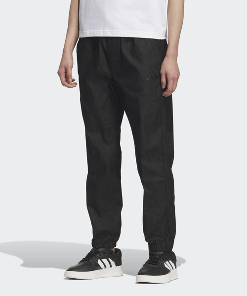 adidas - エッセンシャルズ ワイドリブパンツ エッセンシャルプラス レギュラーフィット ストレッチ デニム