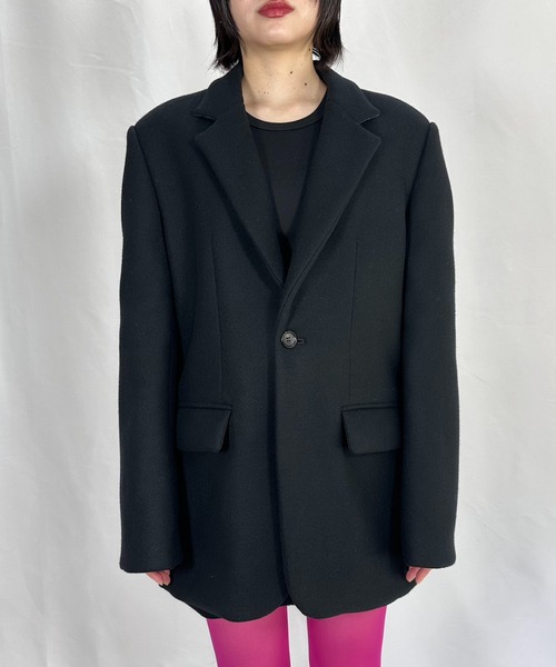 G.V.G.V.（ジーヴィージーヴィー）の「SINGLE BREASTED JACKET COAT（テーラードジャケット・レディース・マジェンタ/ブラック/ネイビー・ONE SIZE）」の2枚目の写真