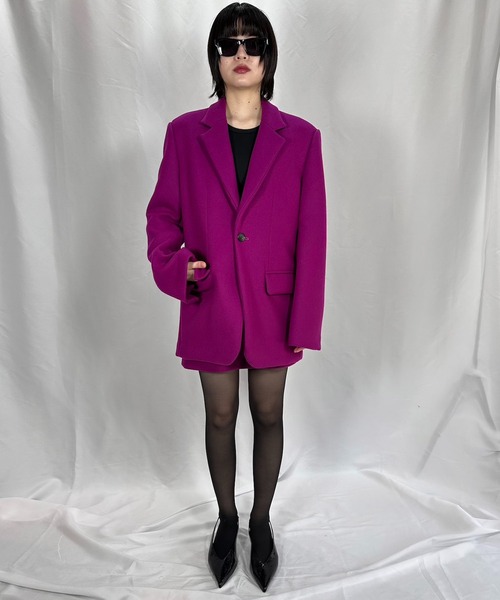 G.V.G.V.（ジーヴィージーヴィー）の「SINGLE BREASTED JACKET COAT（テーラードジャケット・レディース・マジェンタ/ブラック/ネイビー・ONE SIZE）」の8枚目の写真