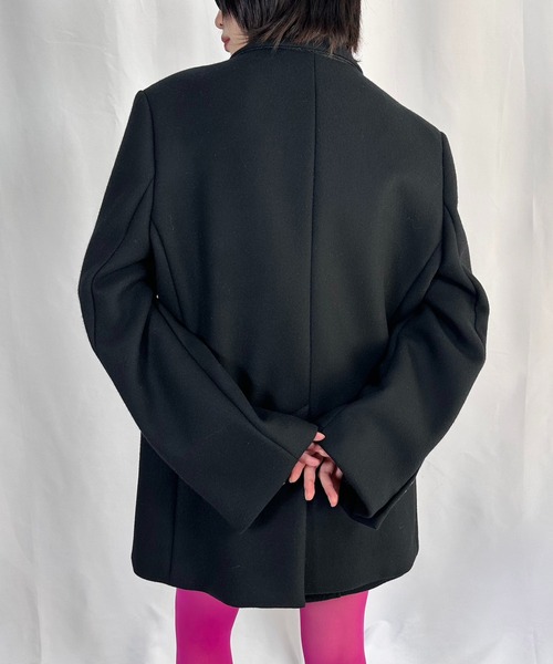 G.V.G.V.（ジーヴィージーヴィー）の「SINGLE BREASTED JACKET COAT（テーラードジャケット・レディース・マジェンタ/ブラック/ネイビー・ONE SIZE）」の5枚目の写真