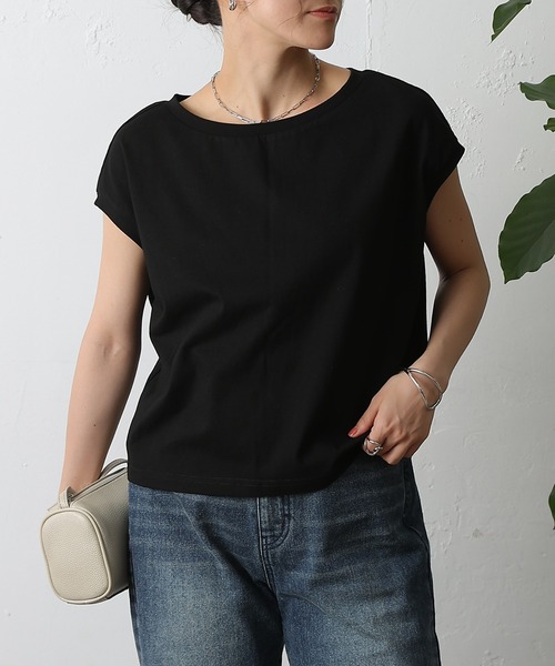 COLONY 2139（コロニートゥーワンスリーナイン）の「天竺フレンチスリーブプルオーバー（Tシャツ/カットソー・レディース・オフホワイト/ブラック/ホワイト/ブラウン・FREE）」の21枚目の写真