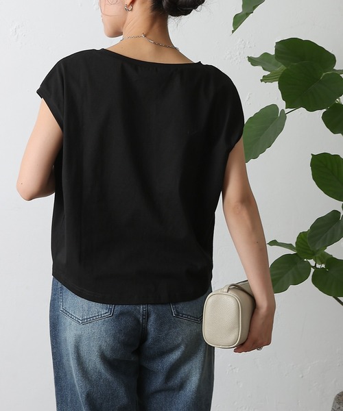 COLONY 2139（コロニートゥーワンスリーナイン）の「天竺フレンチスリーブプルオーバー（Tシャツ/カットソー・レディース・オフホワイト/ブラック/ホワイト/ブラウン・FREE）」の19枚目の写真