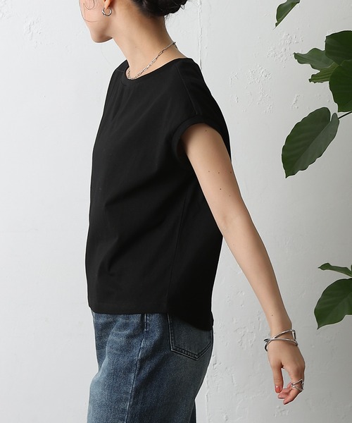 COLONY 2139（コロニートゥーワンスリーナイン）の「天竺フレンチスリーブプルオーバー（Tシャツ/カットソー・レディース・オフホワイト/ブラック/ホワイト/ブラウン・FREE）」の20枚目の写真