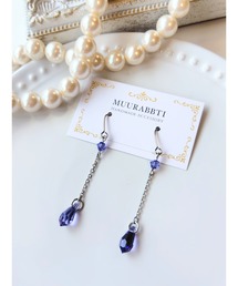 【MUURABBTI】カット雫とチェーンのピアス(MA)