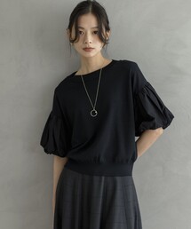 組曲（クミキョク）の「ストレッチクリア袖パフ ニット（ニット/セーター・レディース）」