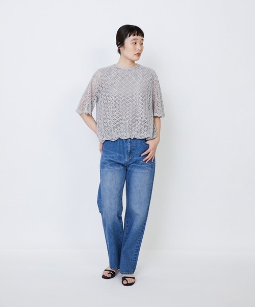 LOISIR（ロワズィール）の「デニムストレートパンツ（デニムパンツ・レディース・ブラック系その他/インディゴブルー・36/38/40）」の3枚目の写真