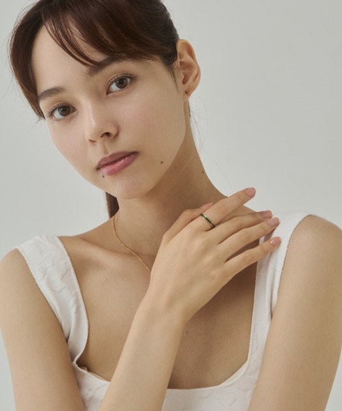ciite' surgical stainless(シーテサージカルステンレス)の「【 金属アレルギー対応 】 カラービジュー エターナルリング サージカルステンレス(リング・レディース・ブルー/グリーン/レッド/ブラック・13号/11号)」の10枚目の写真