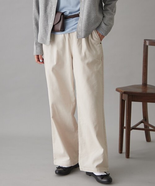 GEVACO（ゲバコ）の「【3サイズ展開】【GEVACO】コーデュロイイージーワイドパンツ（その他パンツ・レディース・キャメル/アイボリー/ブラック・SMALL/MEDIUM/LARGE）」の2枚目の写真