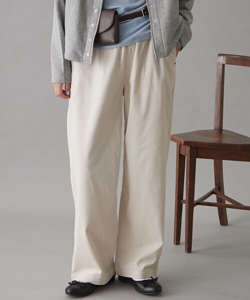 GEVACO（ゲバコ）の「【3サイズ展開】【GEVACO】コーデュロイイージーワイドパンツ（その他パンツ・レディース・キャメル/アイボリー/ブラック・SMALL/MEDIUM/LARGE）」の4枚目の写真