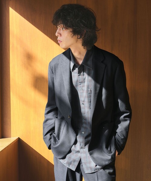 セール】ウォッシャブル フラノ ツイル リラックス ジャケット