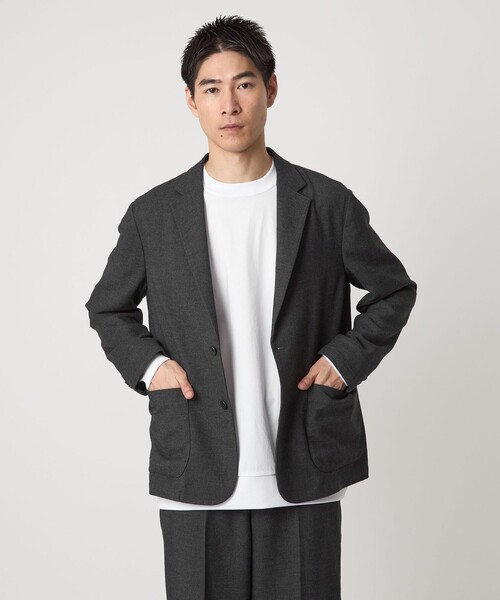 green label relaxing（グリーンレーベルリラクシング）の「ウォッシャブル フラノ ツイル リラックス ジャケット -ストレッチ-（テーラードジャケット・メンズ・ダークグレー/ベージュ/ネイビー・S/M/L/XL）」の7枚目の写真