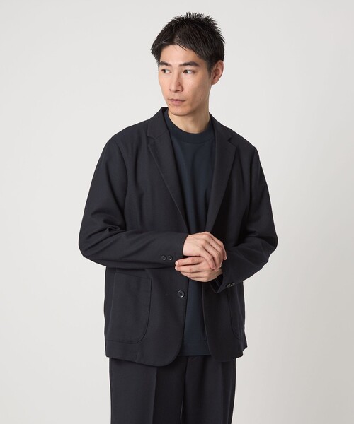 ウォッシャブル フラノ ツイル リラックス ジャケット -ストレッチ