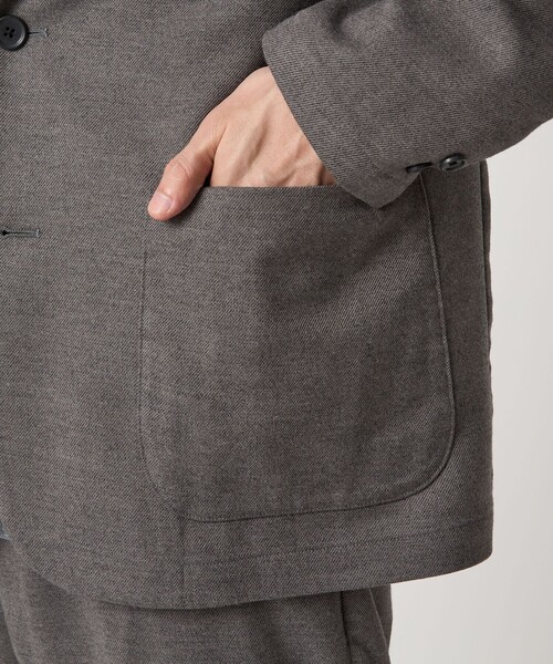 [極美品] フラノジャケット サイズ48 グレー レディース】カシミヤブレンドフラノジャケット | JUN MIKAMI