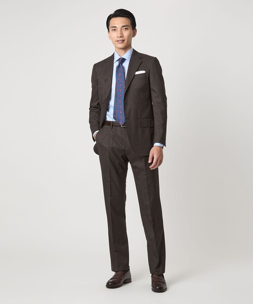 green label relaxing（グリーンレーベルリラクシング）の「REDA グレンチェック HX 1プリーツ スーツパンツ（スーツパンツ・メンズ・ダークブラウン/ダークグレー・80/76/84/88/92/72）」の3枚目の写真