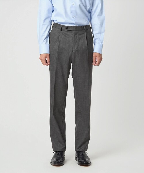 green label relaxing（グリーンレーベルリラクシング）の「REDA グレンチェック HX 1プリーツ スーツパンツ（スーツパンツ・メンズ・ダークブラウン/ダークグレー・80/76/84/88/92/72）」の4枚目の写真