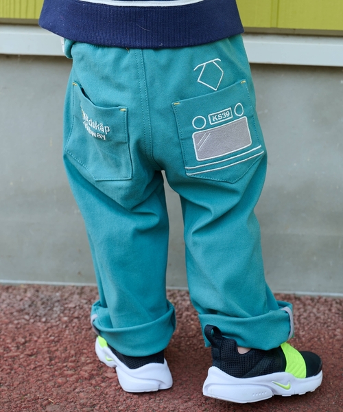 kladskap（クレードスコープ）の「電車ロング丈ペインターパンツ（その他パンツ・キッズ・ブルー/ブルーグリーン・80ｃｍ/120cm/100cm/130cm/110cm/90cm）」の2枚目の写真