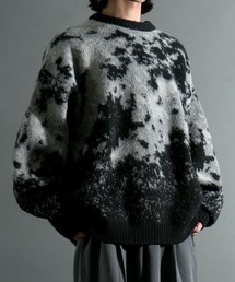 Starting Over | アブストラクト柄 プルオーバー クルーネック シャギーニット(ニット/セーター)